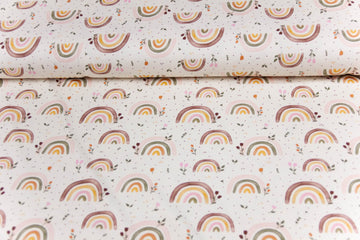 Jersey mit Regenbogen, Artikel-Nr. FVJ-3572, Fräulein von Julie, cremeweiß, 0,5 m